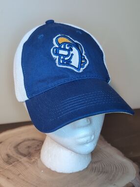 Milwaukee Brewers Blue & White Barrel Man Trucker Cap with Team Patch